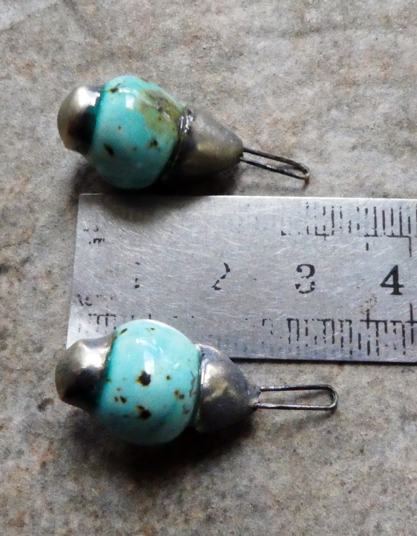 Ceramic Long Hooped Bobble Charms -Blue Guppy