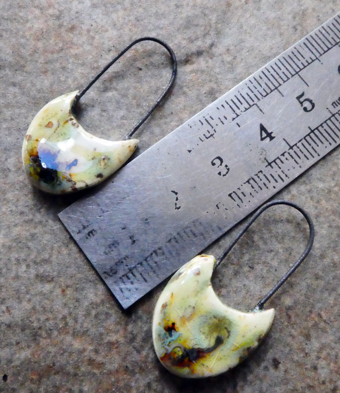 Ceramic Swoopy Hoopy Earring Charms - Cappuccino Mint