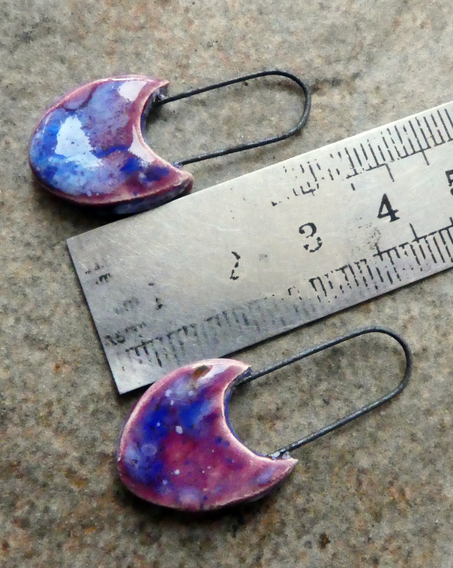 Ceramic Swoopy Hoopy Earring Charms -Plum Jelly