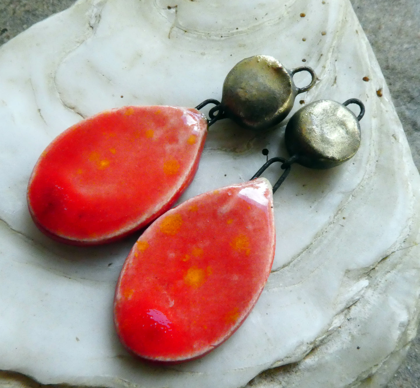 Ceramic Slim Teardrop Dangles - Fruit Punch