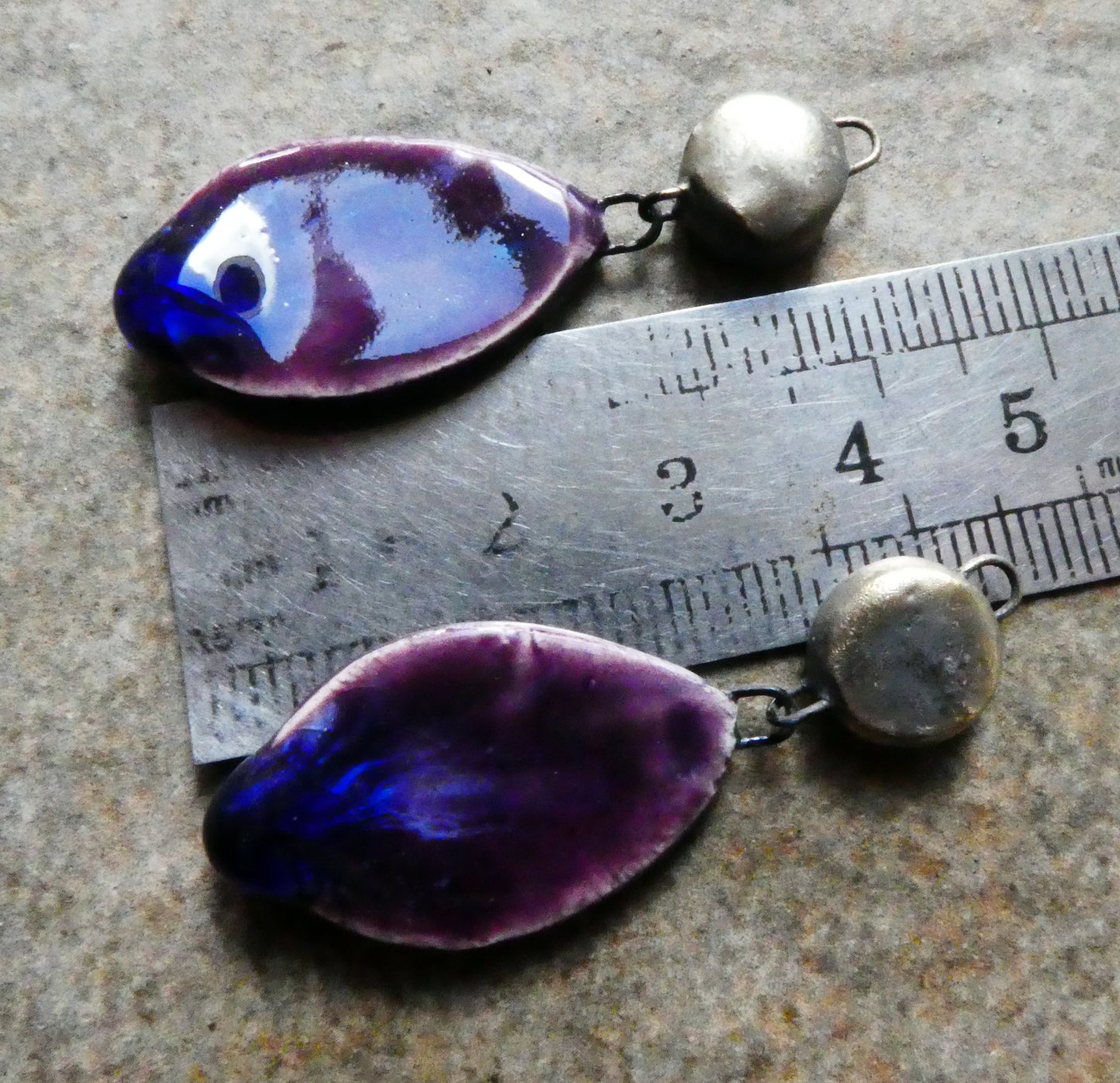Ceramic Slim Teardrop Dangles -Royal Fantasy
