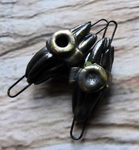 Ceramic Stick Bundle Earring Connectors - Pewter