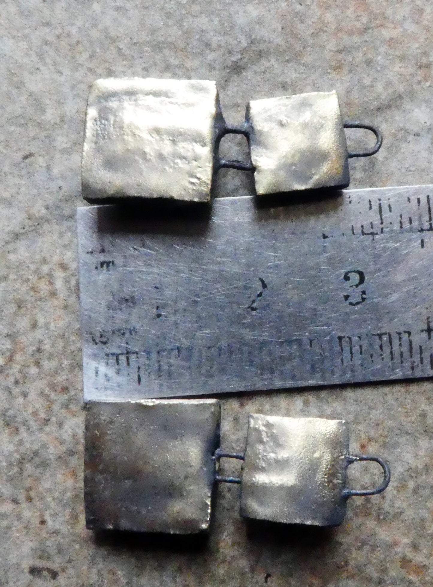 Ceramic Double Moulded Square Charms - Pagoda