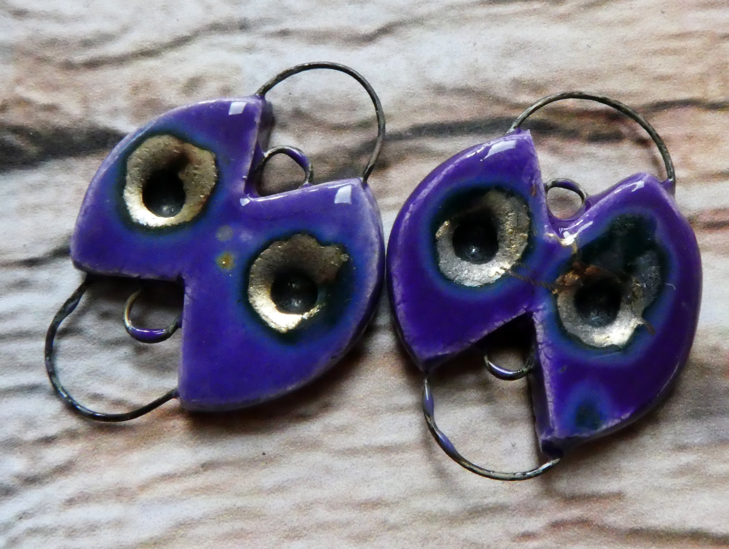 Ceramic Four Hoop Connectors - Dark Purple