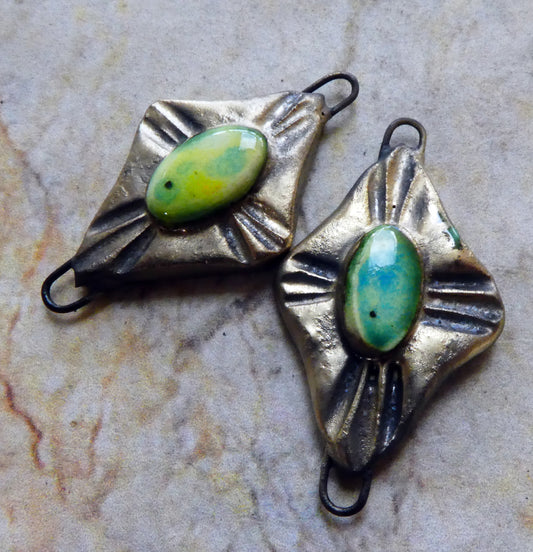 Ceramic Bronzy Diamond Connectors -Meadow
