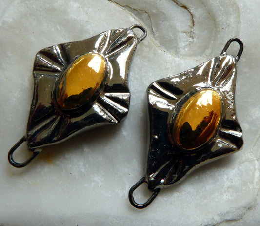 Ceramic Diamond Connectors -Platinum and Gold