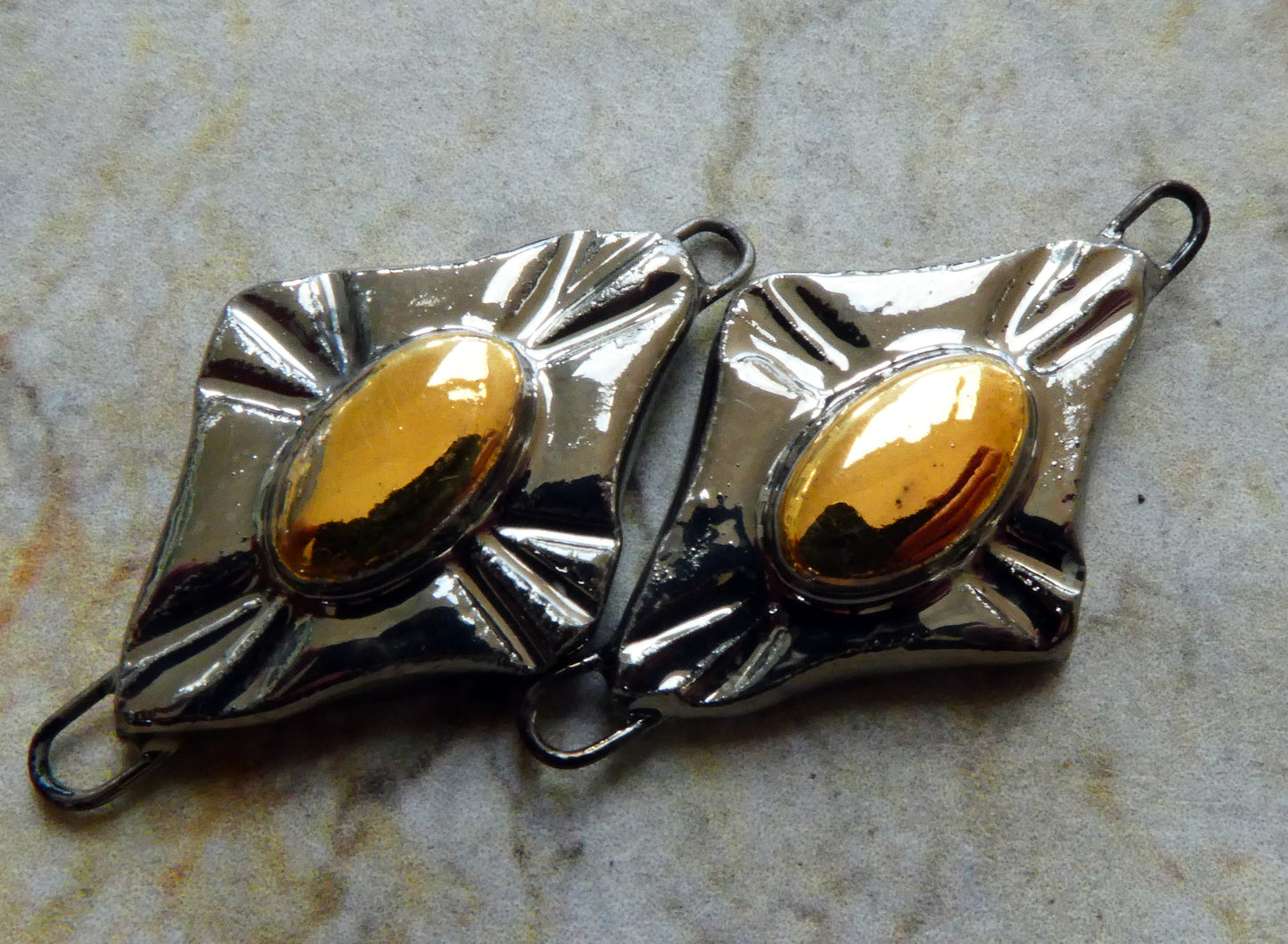 Ceramic Diamond Connectors -Platinum and Gold