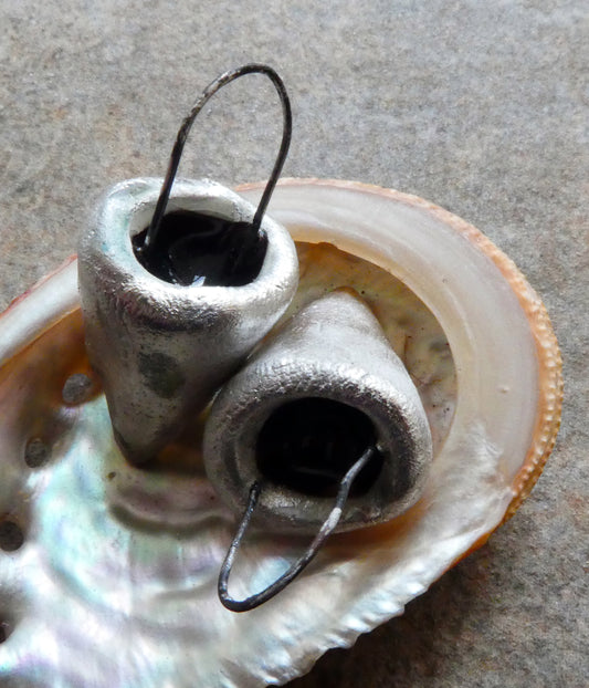 Ceramic Silvery Glass Filled Crucible Charms #1