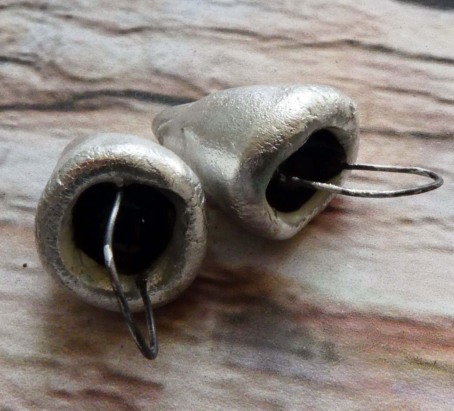 Ceramic Silvery Glass Filled Crucible Charms #1