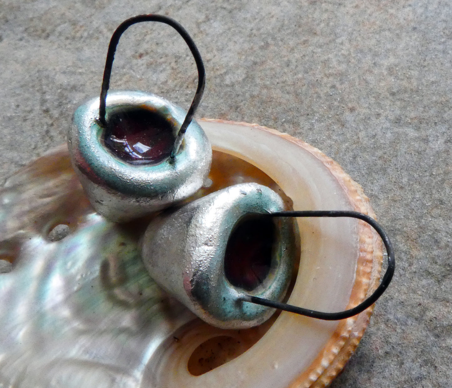 Ceramic Silvery Glass Filled Crucible Charms #7