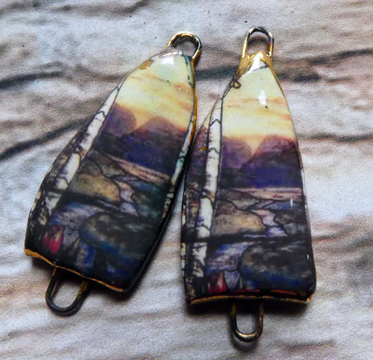 Ceramic Tiffany Arch Earring Connectors-#6