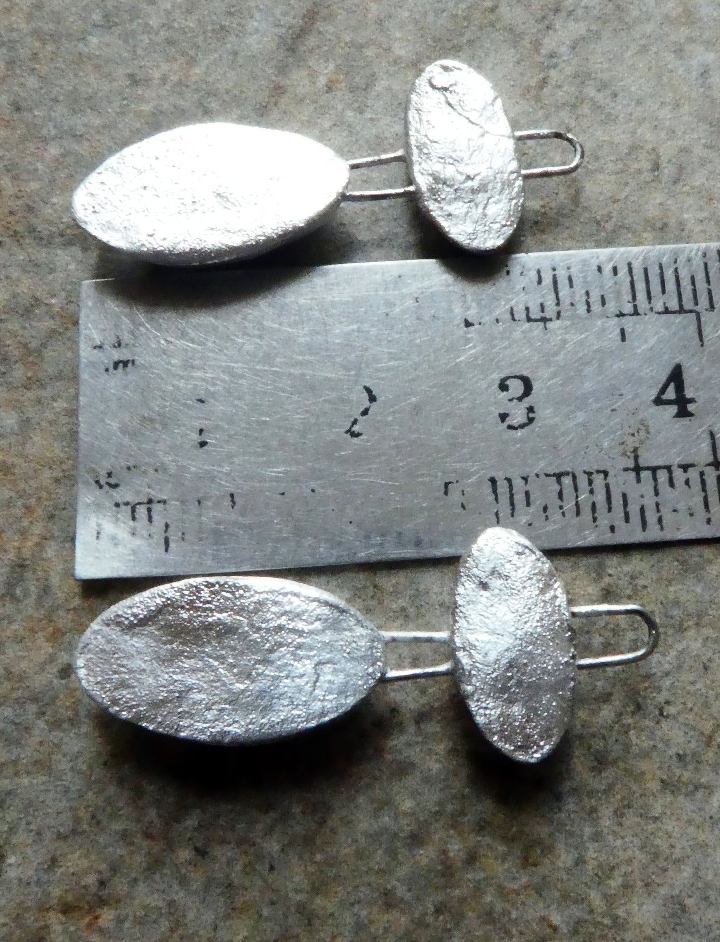 Ceramic Double Oval Earring Charms -Red