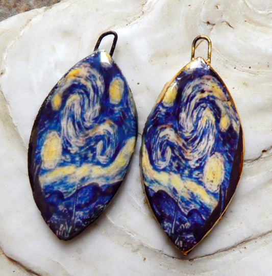 Ceramic Vin Gogh Earring Drops