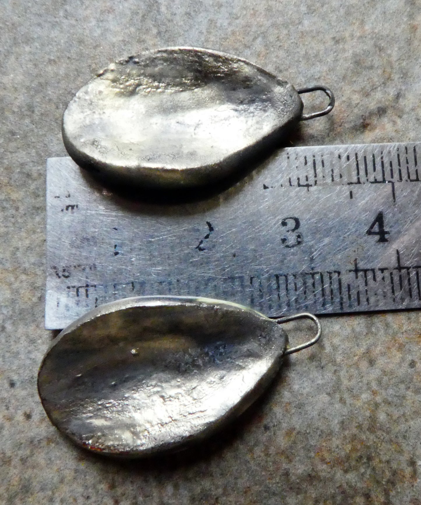 Ceramic Textured Teardrop Charms - Water