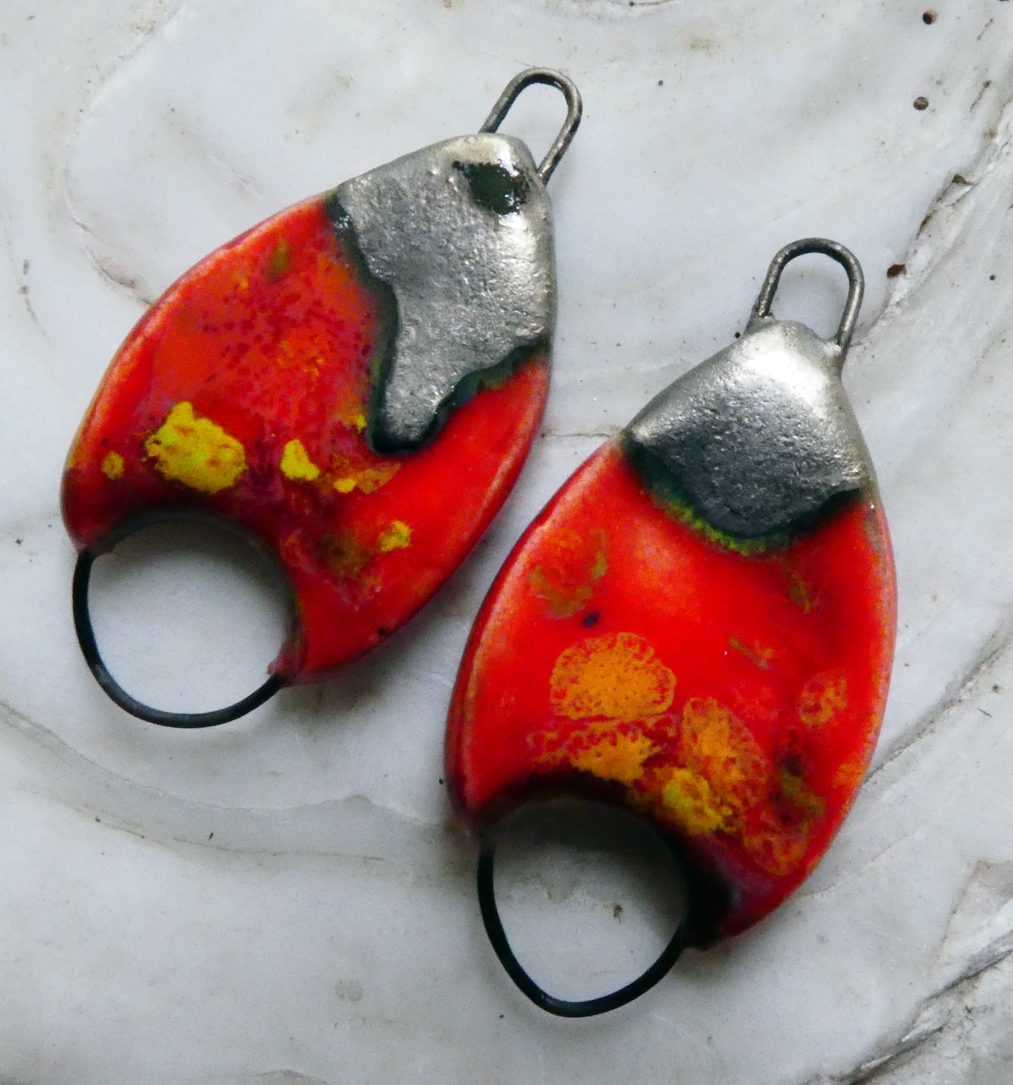 Ceramic Chevron Connectors - Firecracker