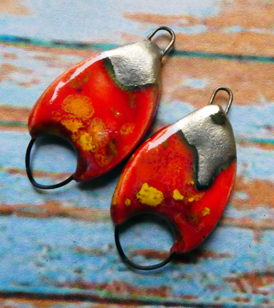 Ceramic Chevron Connectors - Firecracker