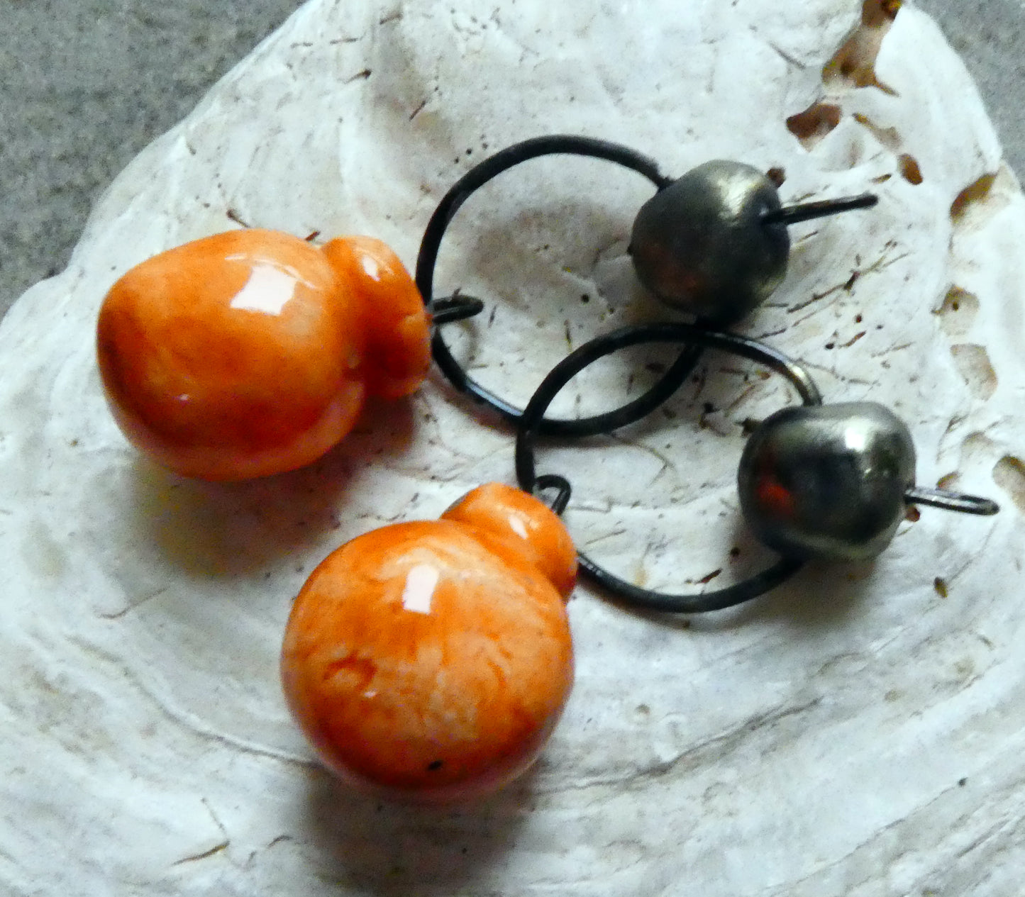 Ceramic Hoopy Bobble Dangles - Wildfire