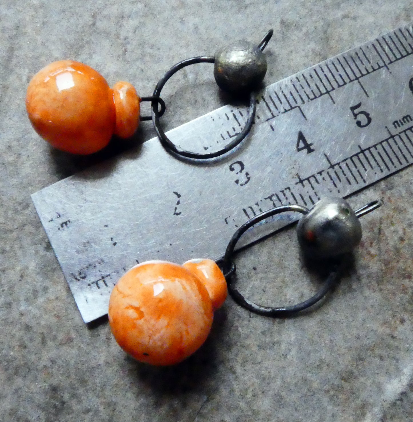 Ceramic Hoopy Bobble Dangles - Wildfire