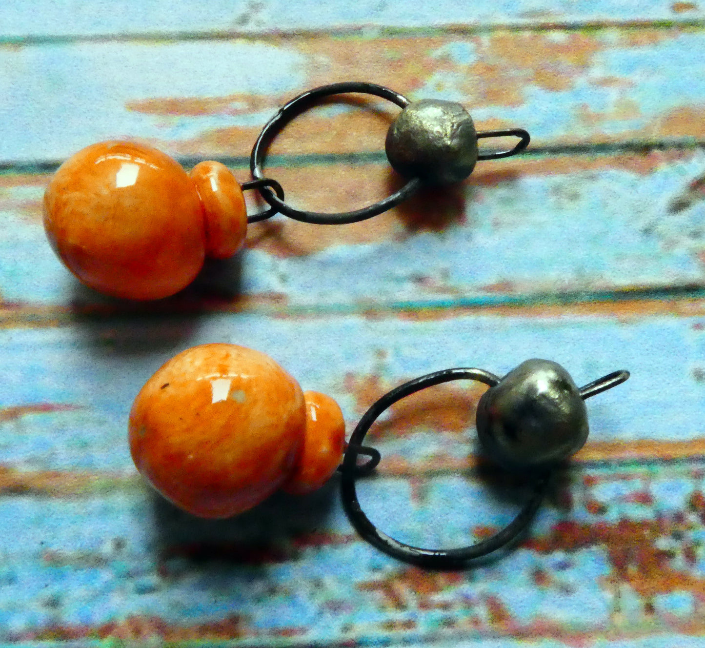 Ceramic Hoopy Bobble Dangles - Wildfire