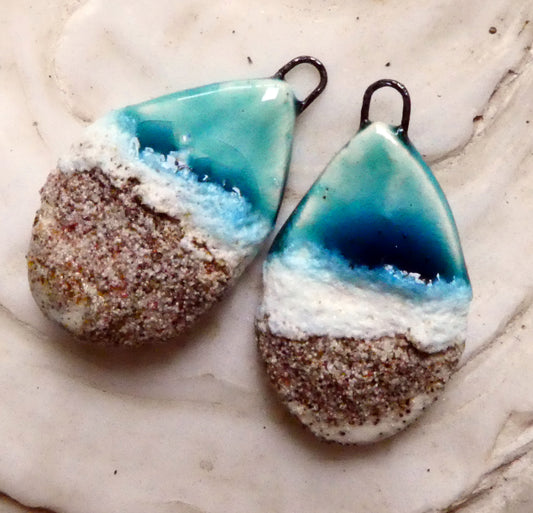 Ceramic Sea, Surf and Sand Earring Charms