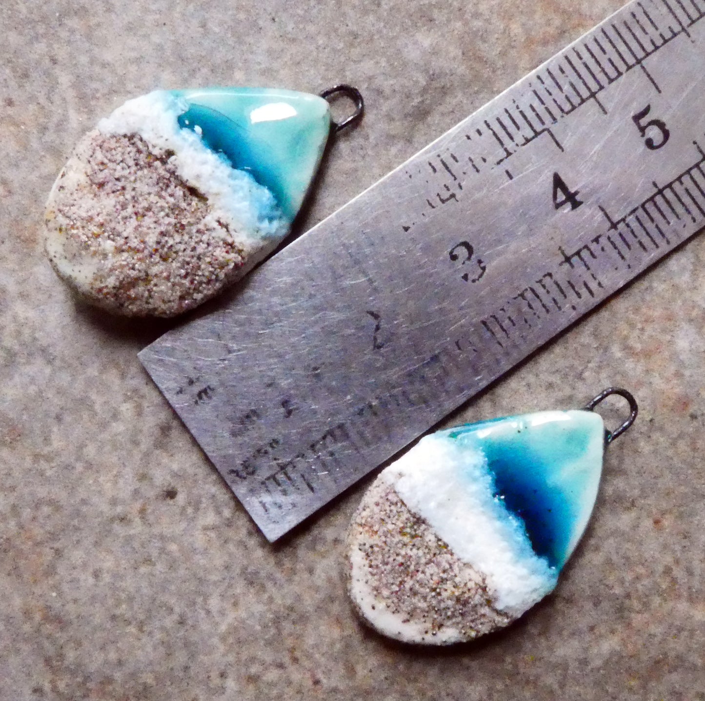 Ceramic Sea, Surf and Sand Earring Charms