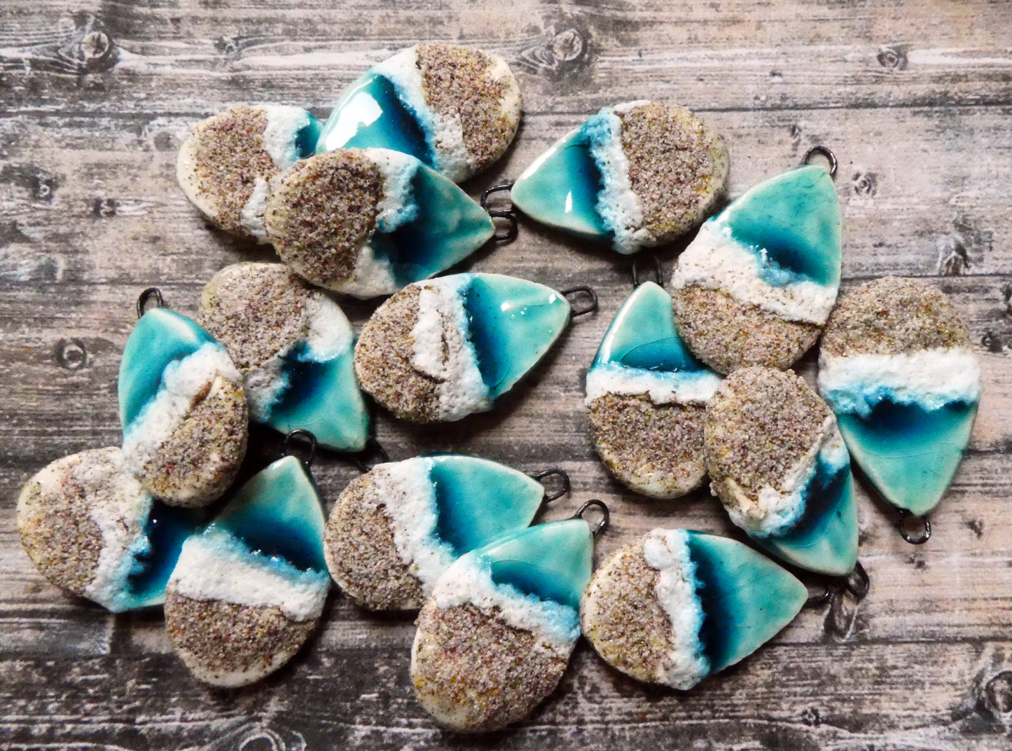 Ceramic Sea, Surf and Sand Earring Charms