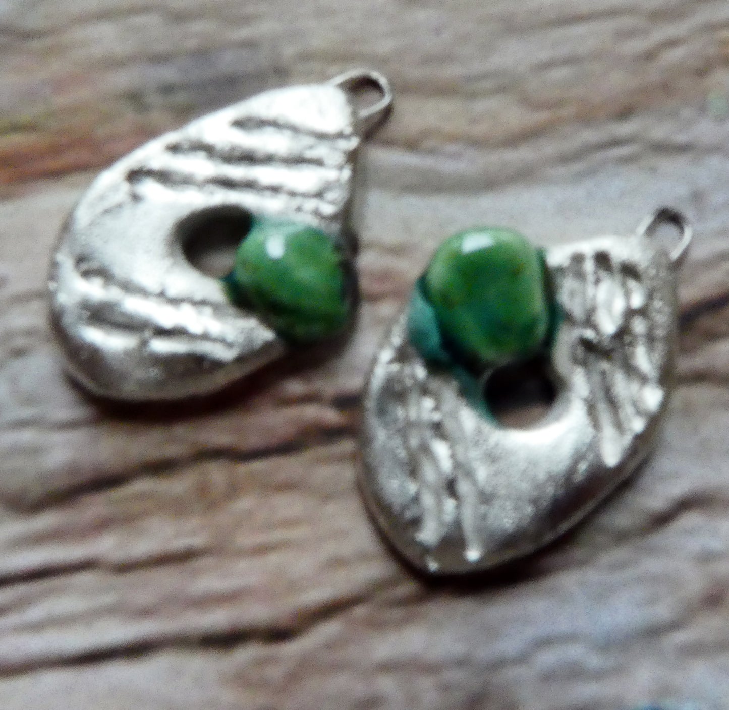 Ceramic Maori Style Fishhook and Pearl Charms -Rockpool