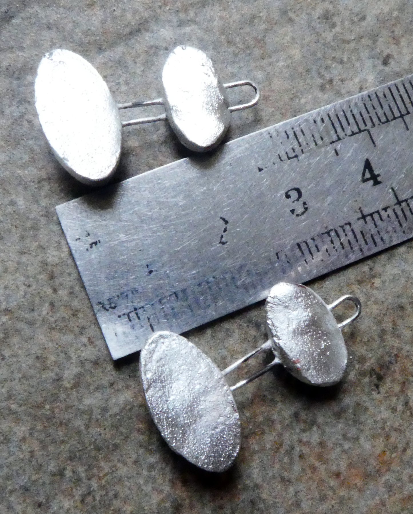 Ceramic Double Moulded Oval Charms -Obsidian