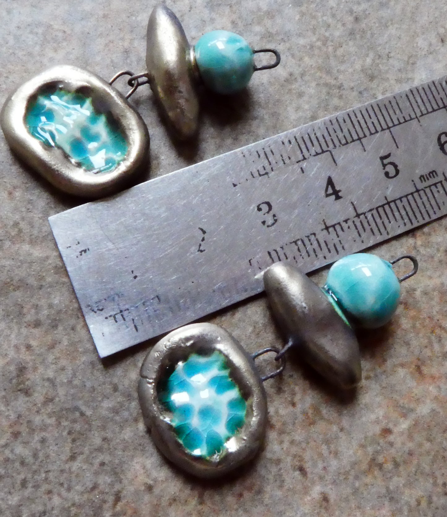 Ceramic Mixed Shape Pool Dangles -Topaz