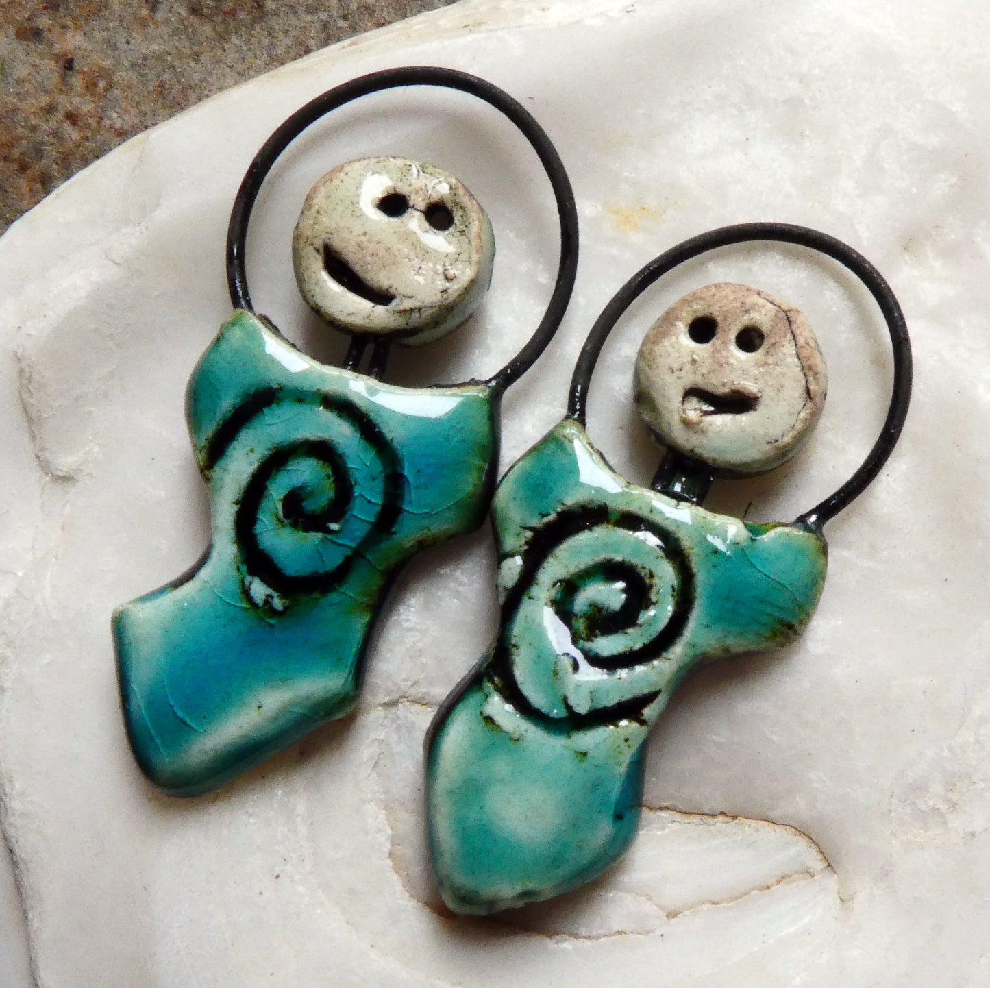 Ceramic Simple Souls Goddess Charms -Oriental Blue