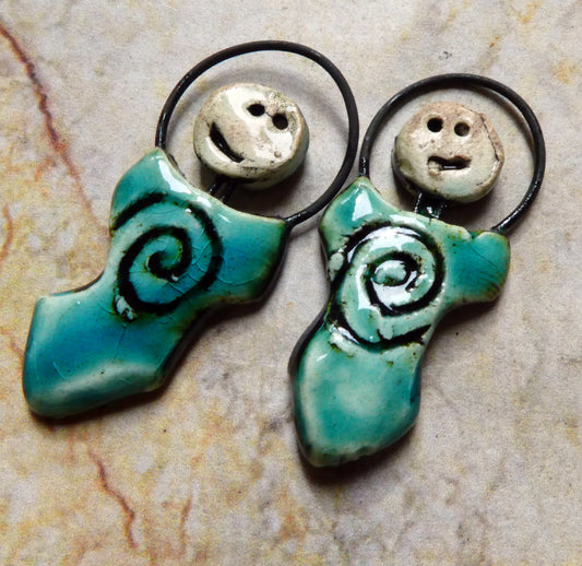 Ceramic Simple Souls Goddess Charms -Oriental Blue