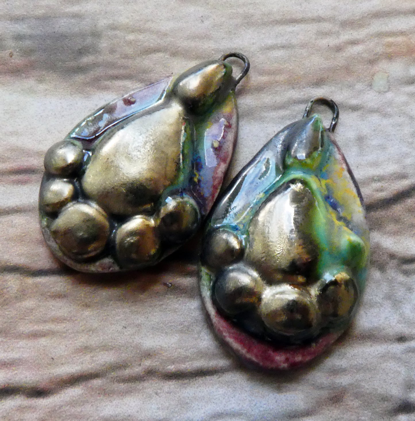 Ceramic Granular Teardrop Earring Charms - Sailors Delight