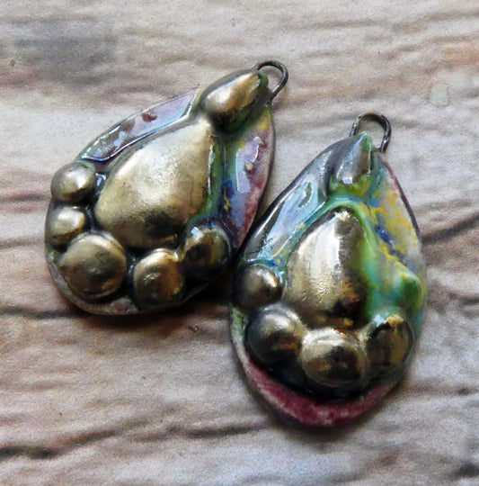 Ceramic Granular Teardrop Earring Charms -  Sailors Delight