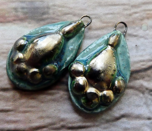 Ceramic Granular Teardrop Earring Charms -  Bora Bora