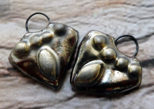 Ceramic Granular Shield Earring Charms - Gloria