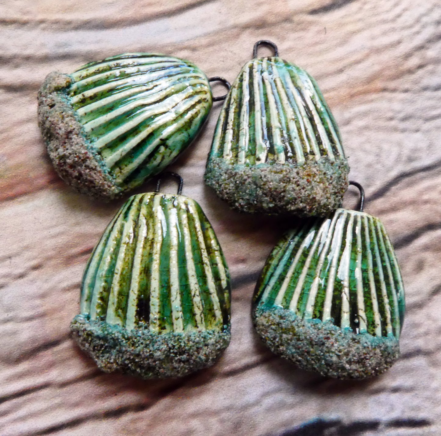 Ceramic Sandy Shell Earring Charms - Topaz