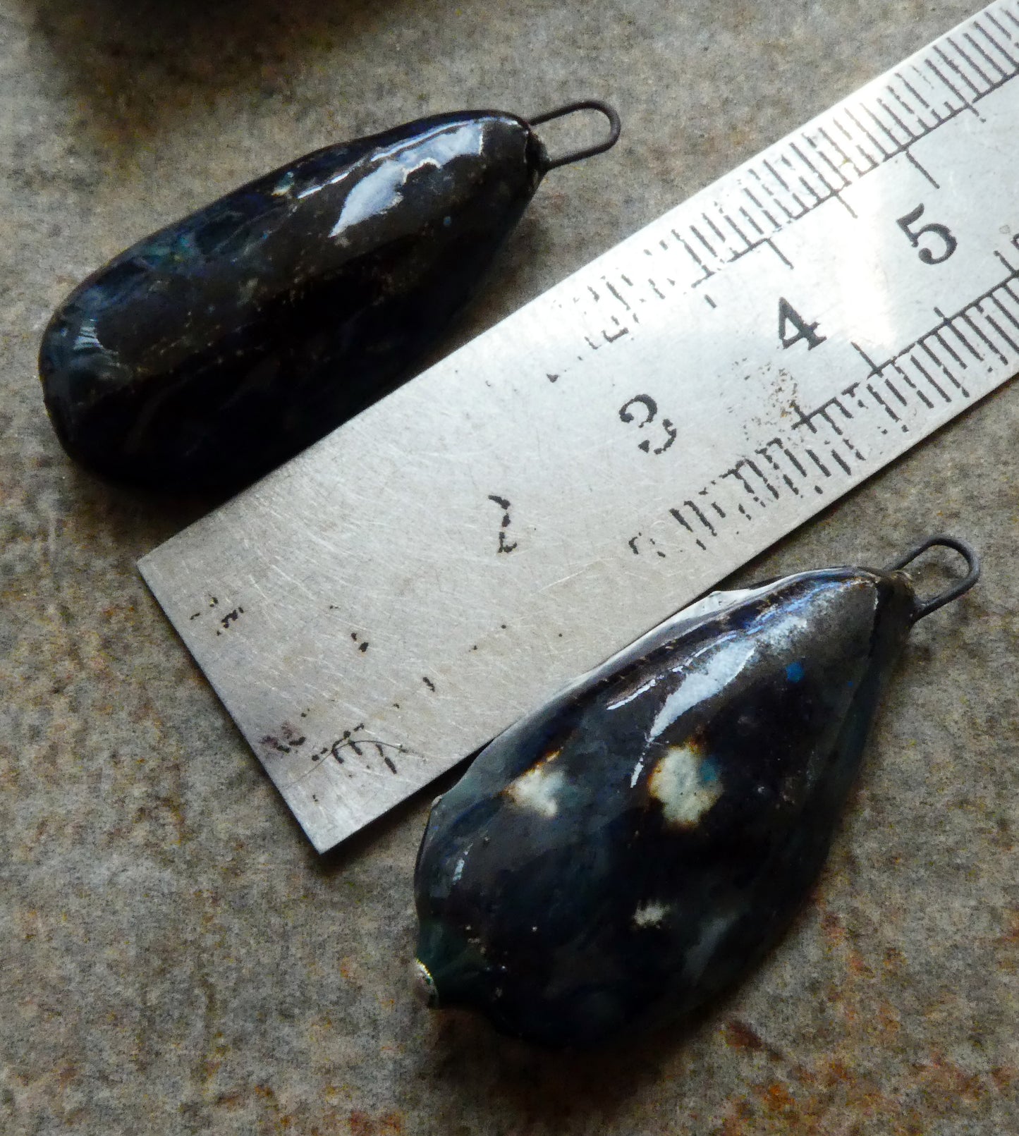 Ceramic Silver Mussel Shell Charms