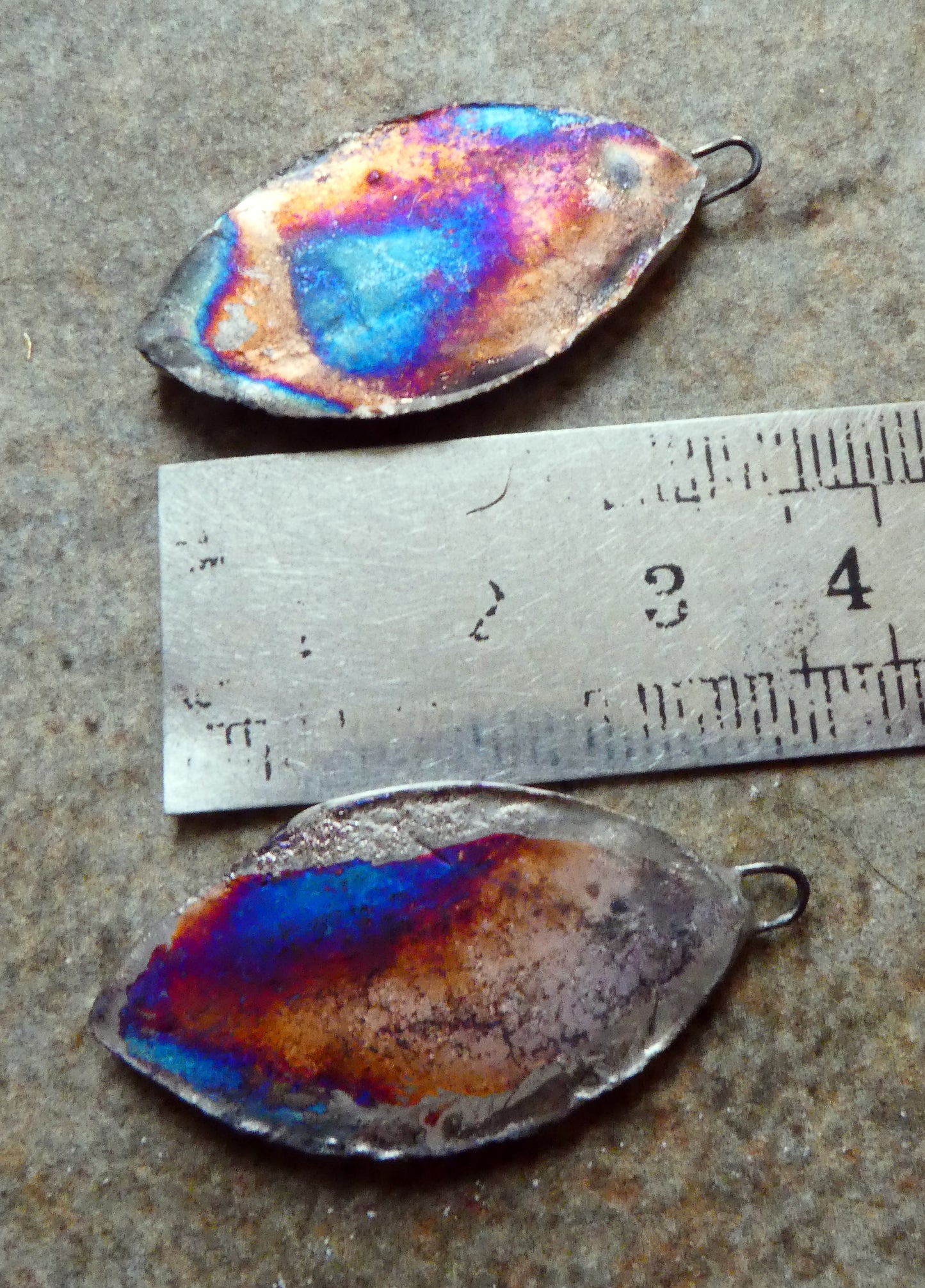 Ceramic Painted Abalone Drop Decal Earring Charms #8