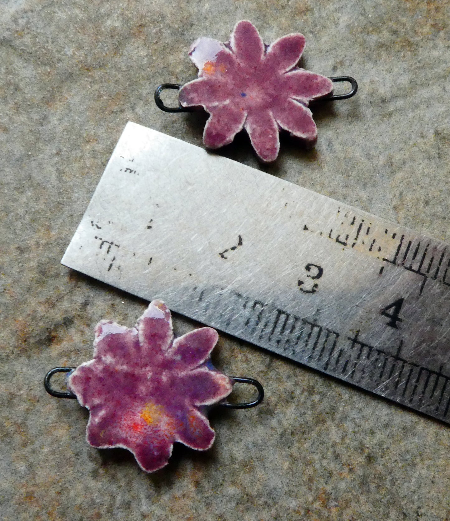 Ceramic Little Flower Earring Connectors -Floral Fantasy