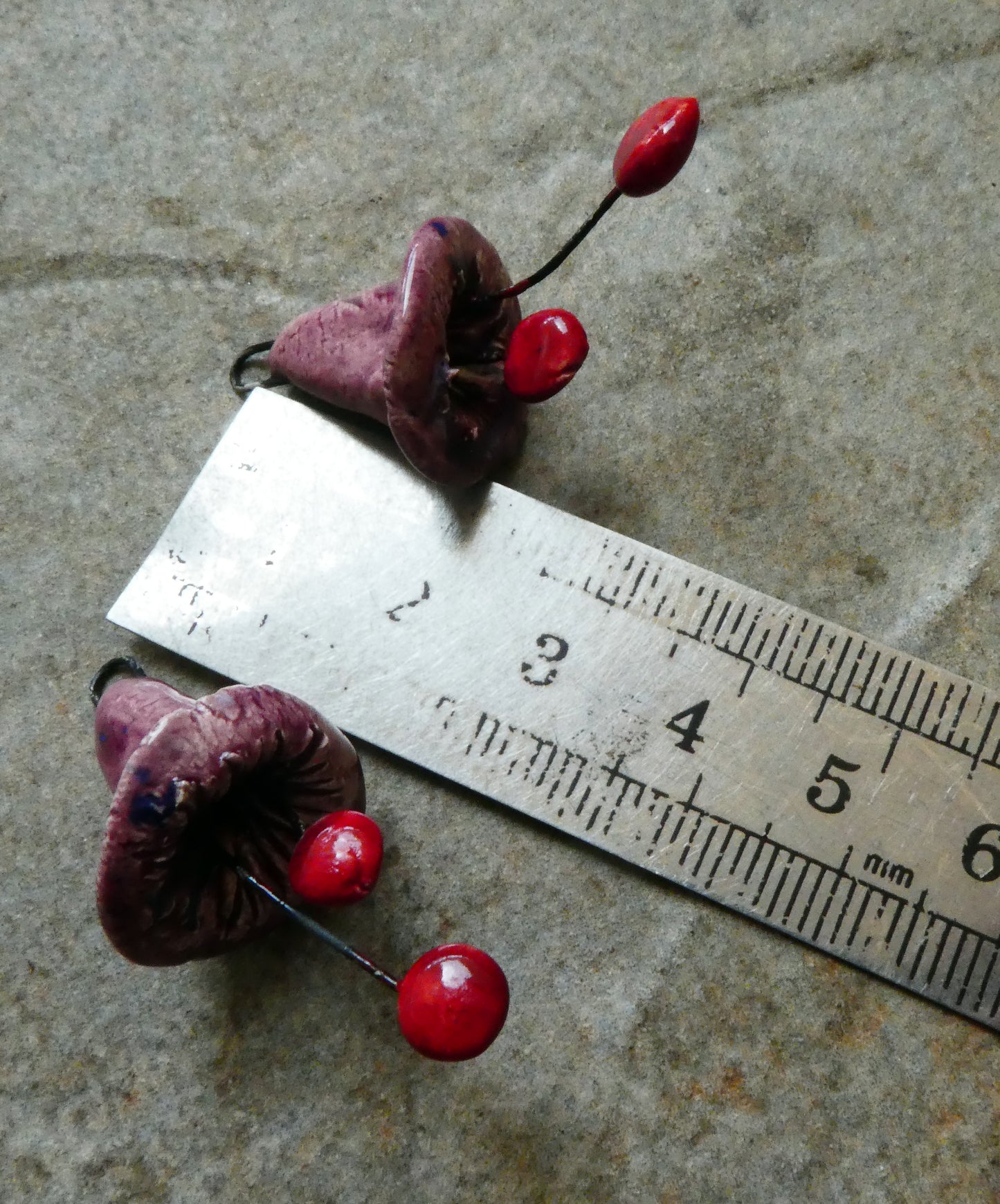 Ceramic Trumpet Flower Earring Charms - Royal Fantasy