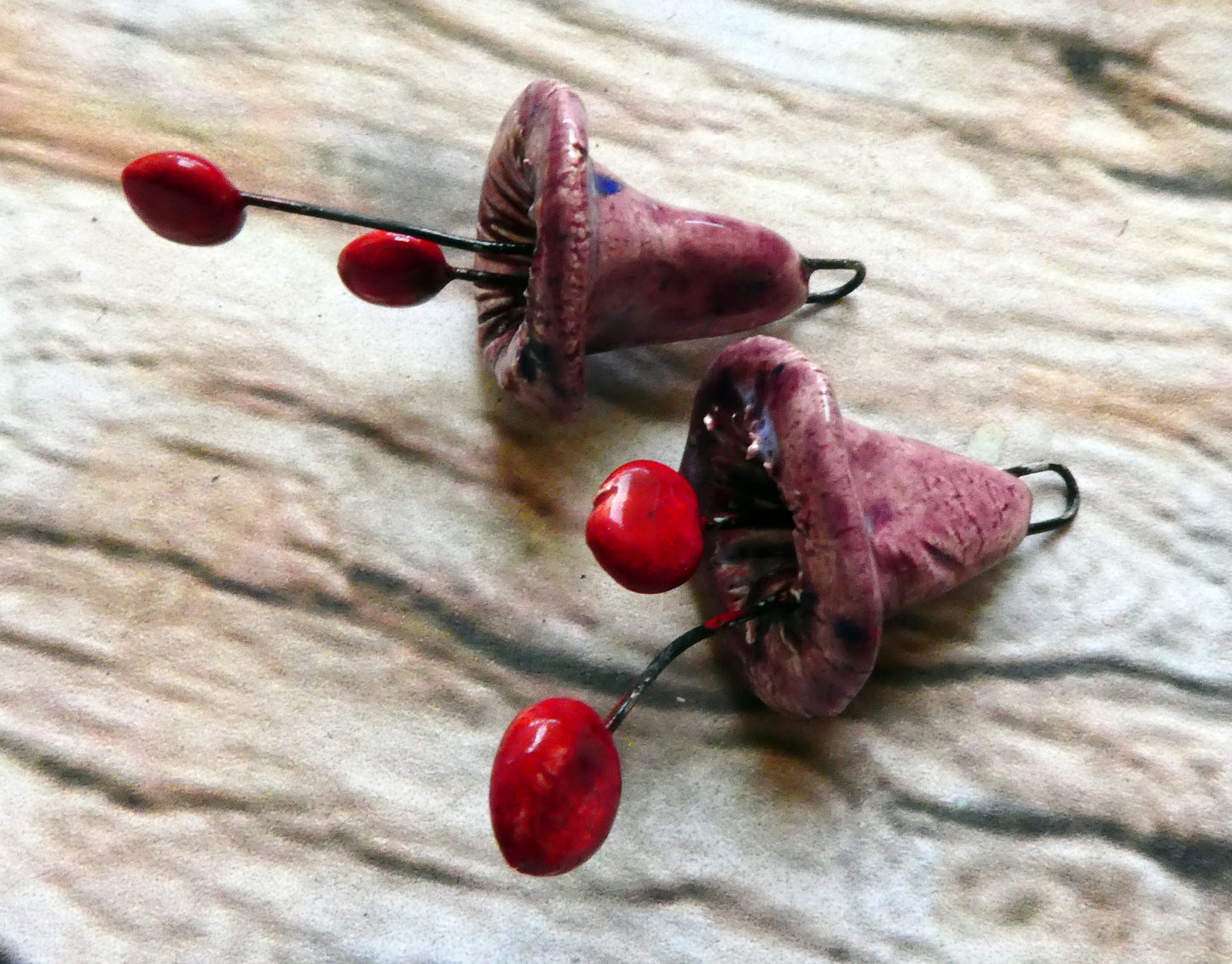 Ceramic Trumpet Flower Earring Charms - Royal Fantasy