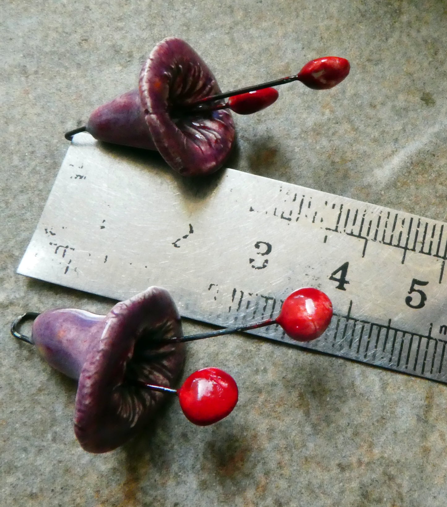 Ceramic Trumpet Flower Earring Charms -Floral Fantasy
