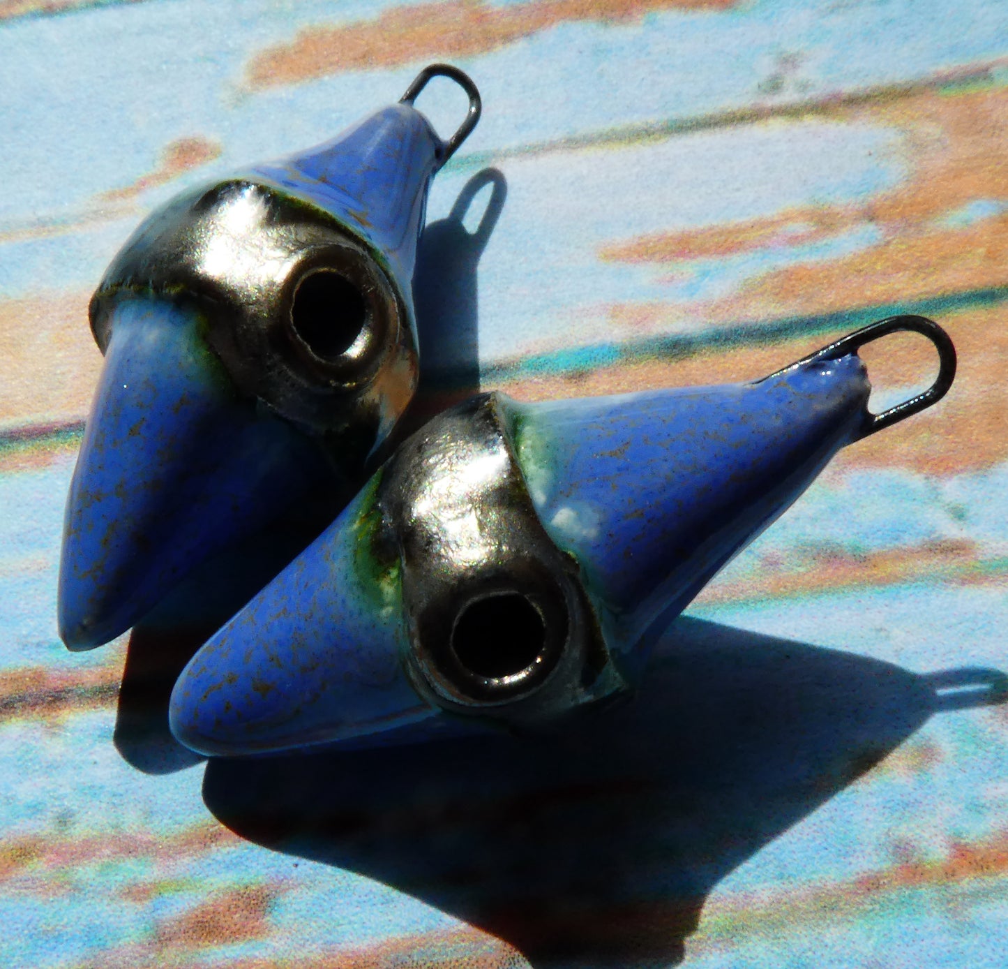 Ceramic Spiky Banded Rivet Charms - Ohio