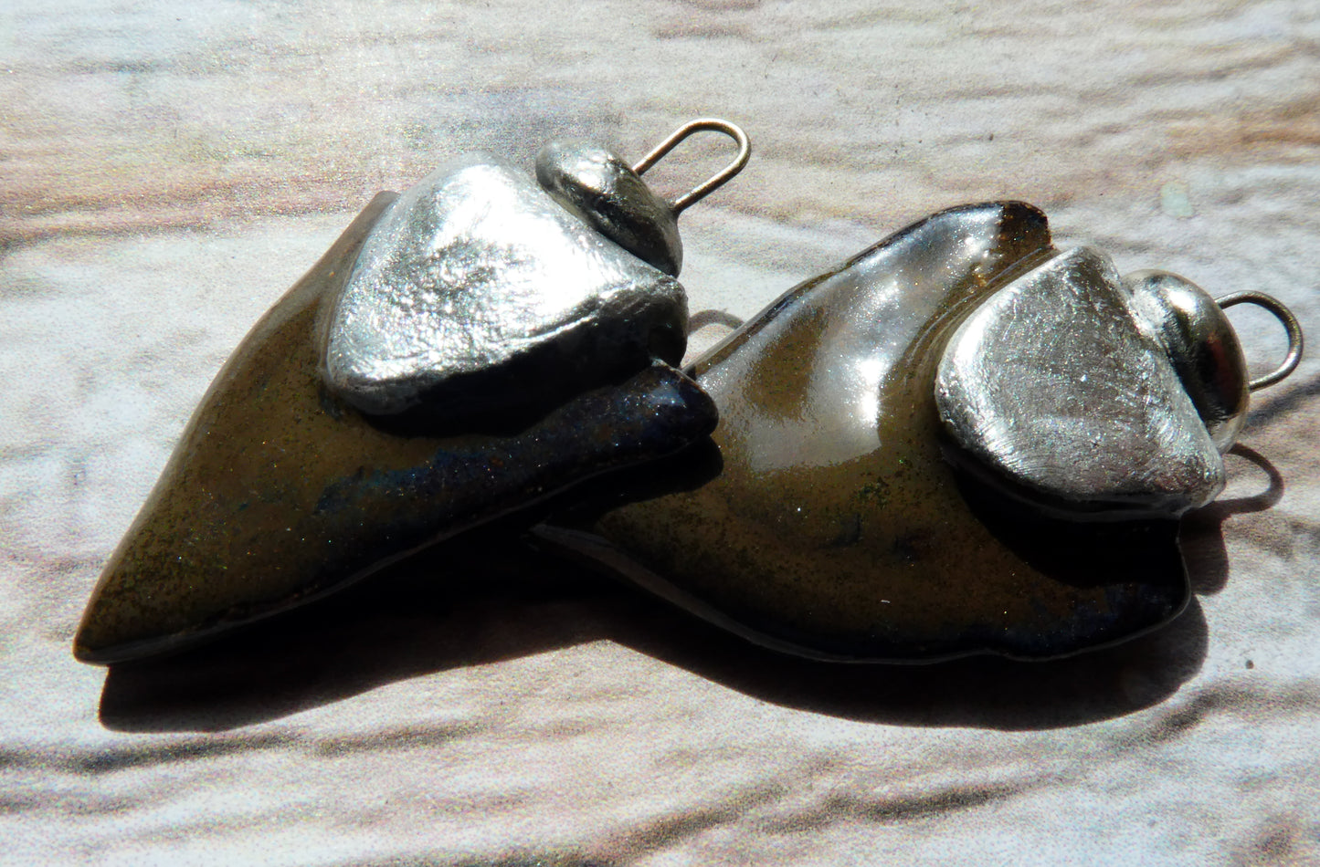Ceramic Tuareg Inspired Spearhead Charms - Grotto