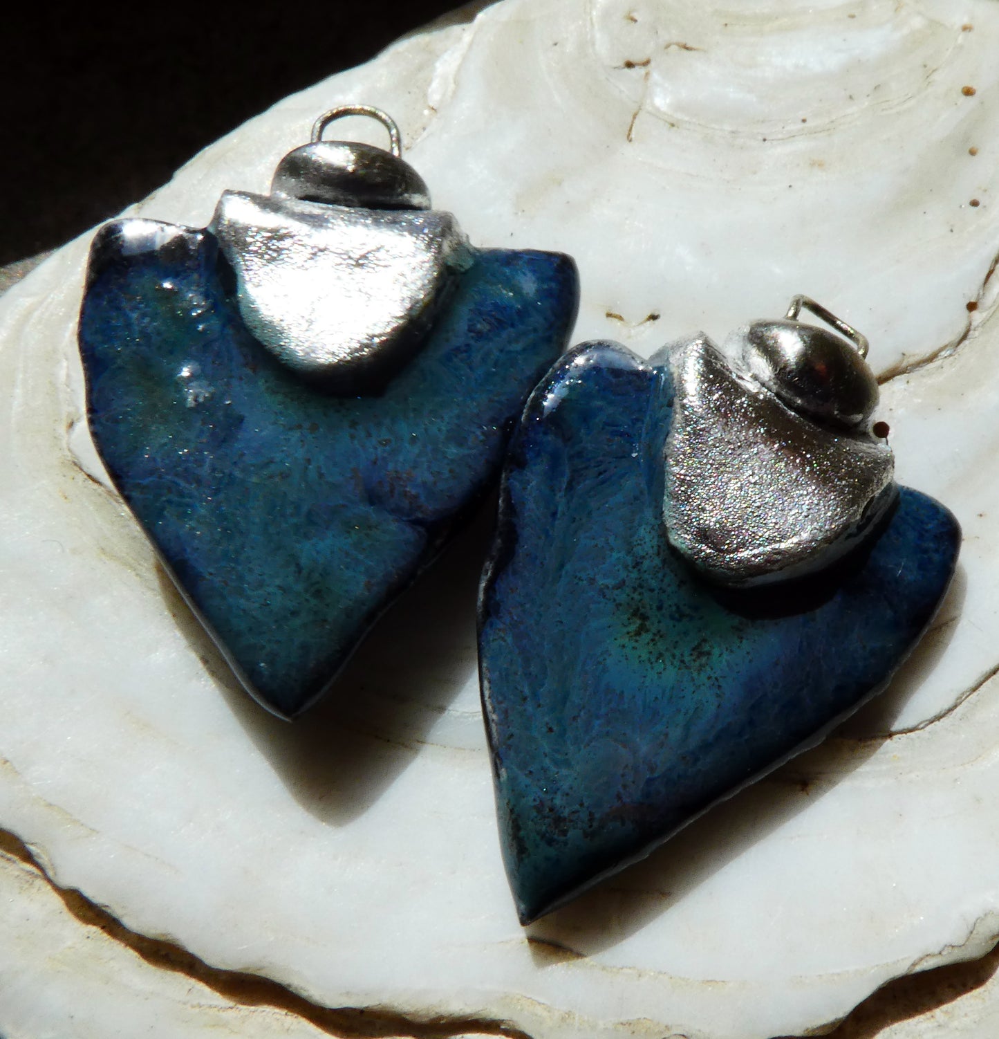 Ceramic Tuareg Inspired Spearhead Charms - Obsidian