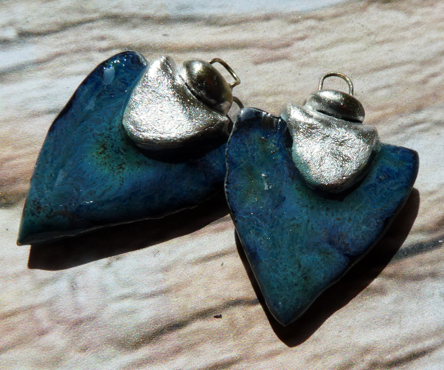 Ceramic Tuareg Inspired Spearhead Charms - Obsidian