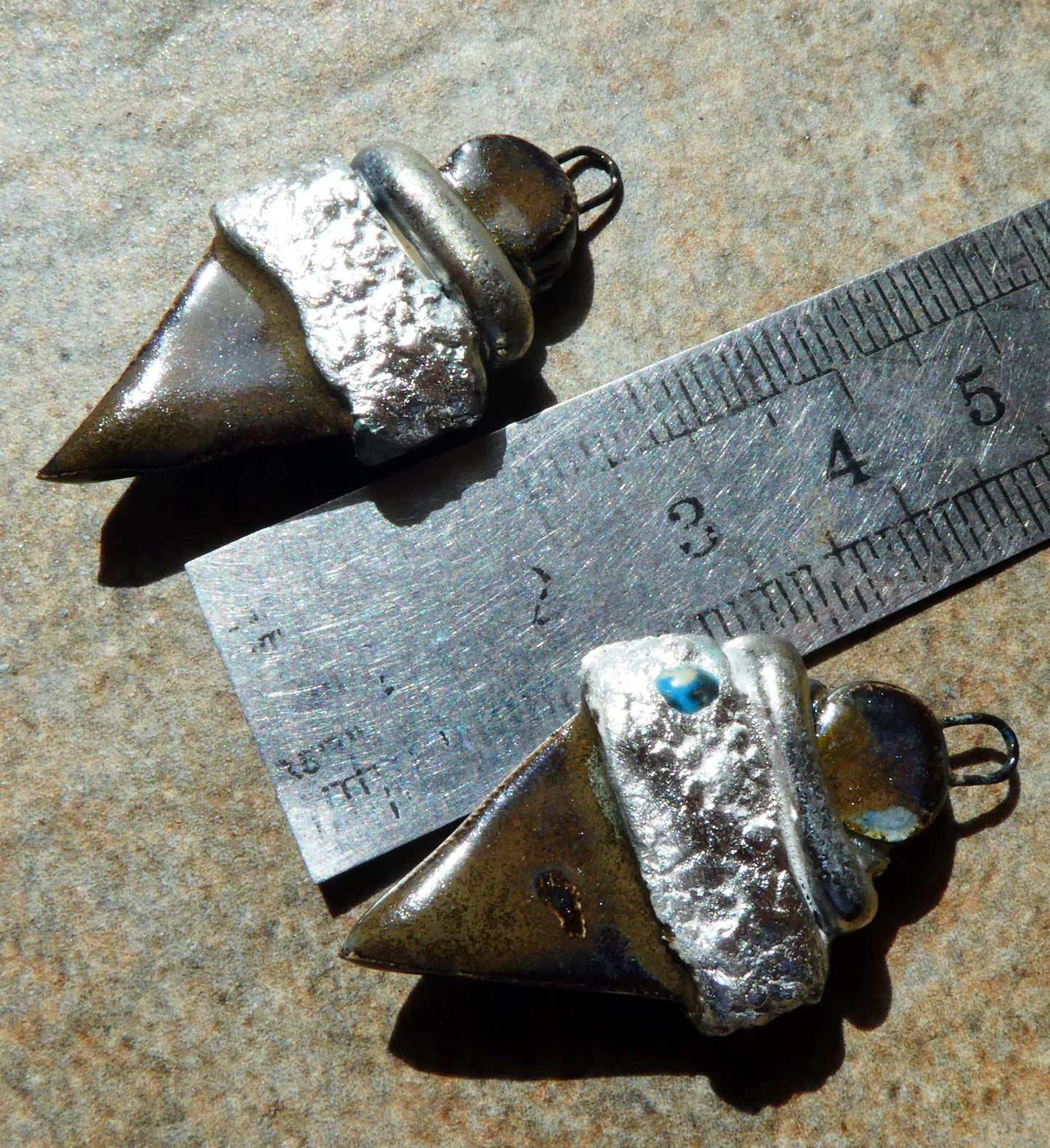 Ceramic Tuareg Inspired Wrapped Dagger Charms - Grotto