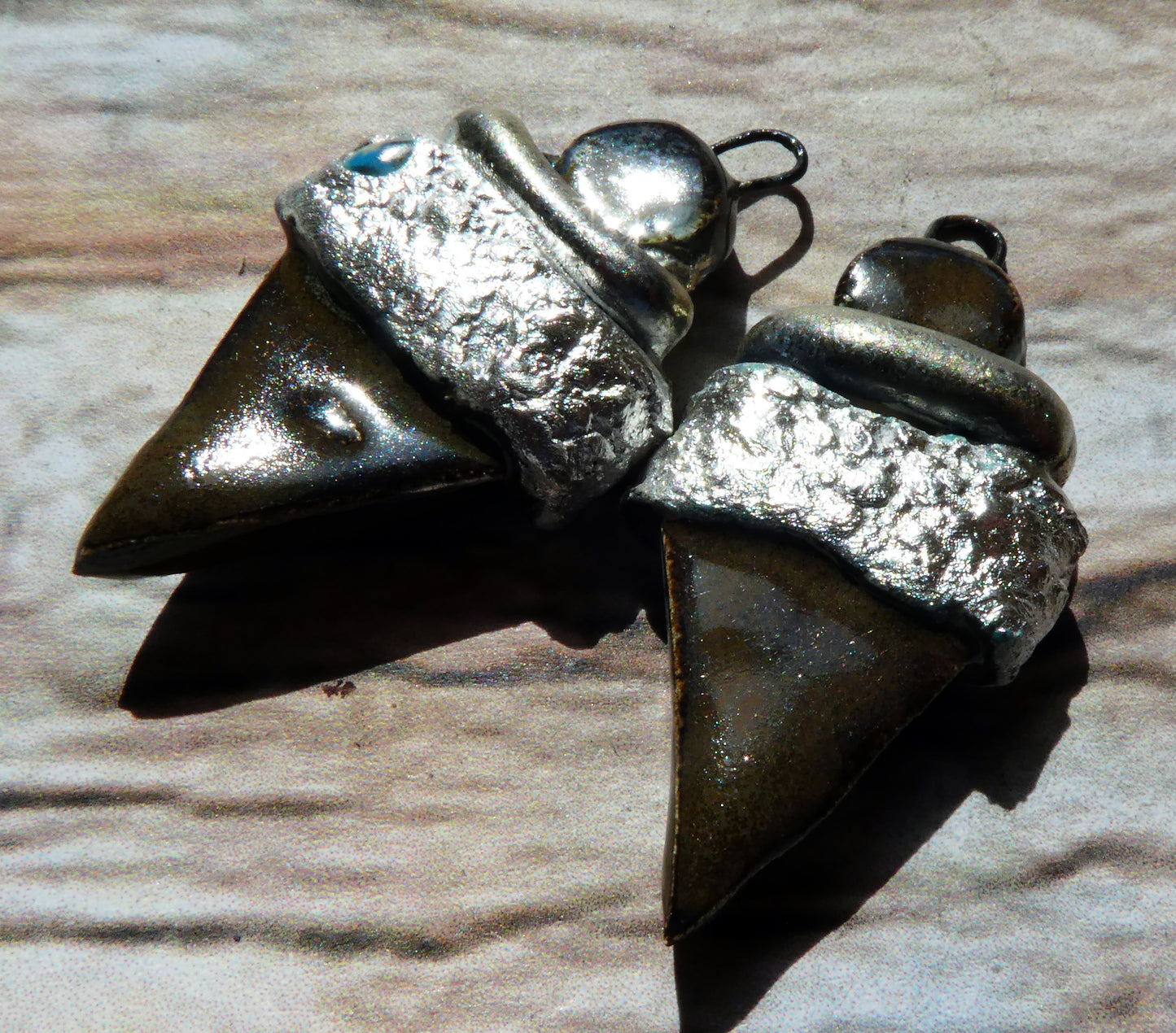 Ceramic Tuareg Inspired Wrapped Dagger Charms - Grotto