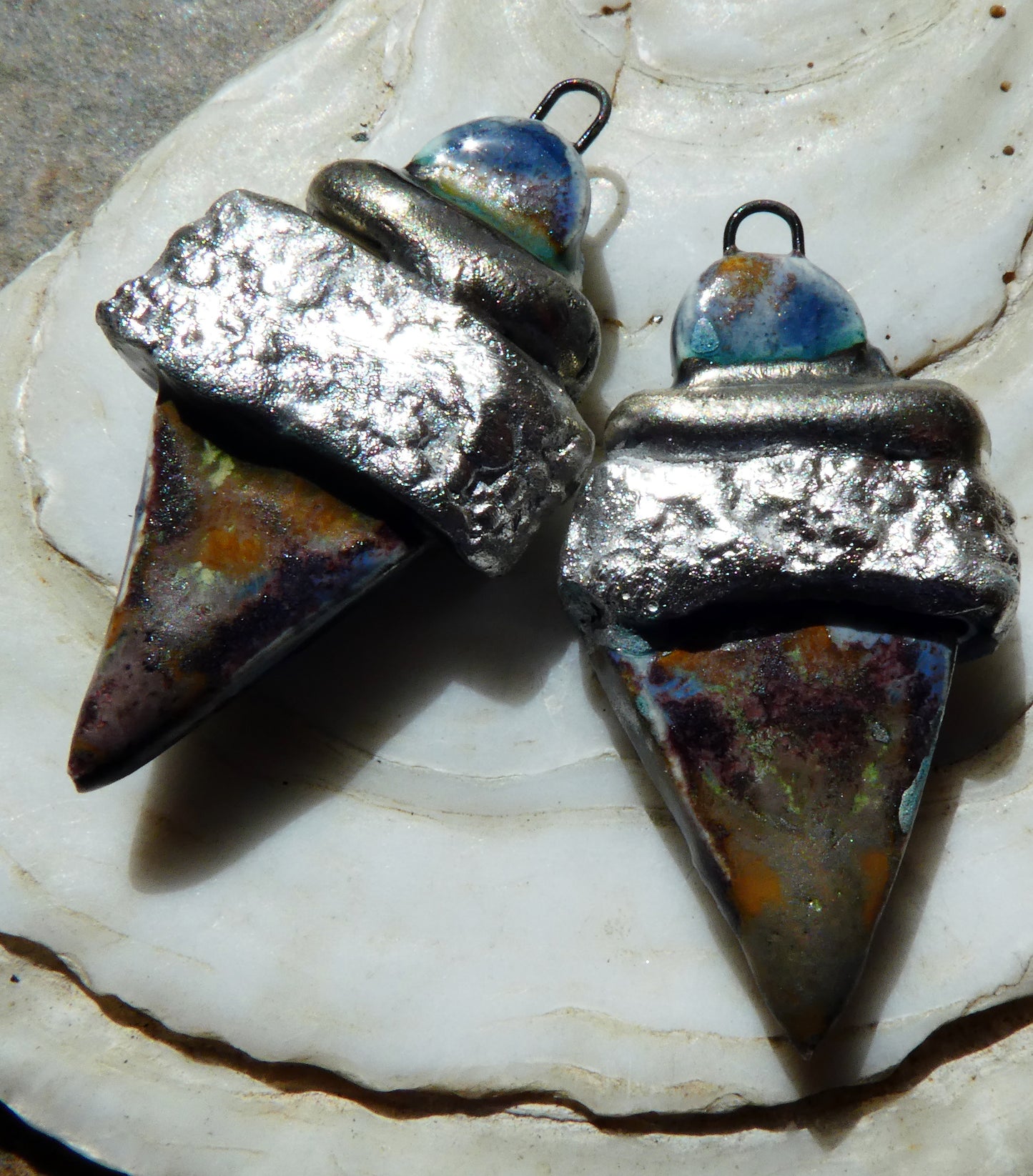 Ceramic Tuareg Inspired Wrapped Dagger Charms - Outer Space