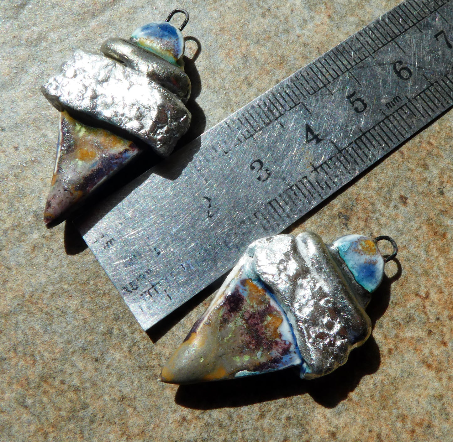 Ceramic Tuareg Inspired Wrapped Dagger Charms - Outer Space